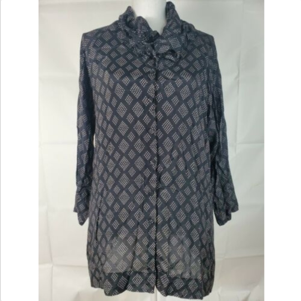 Masai Lightweight Sheer Sz M Top Black White Cowl